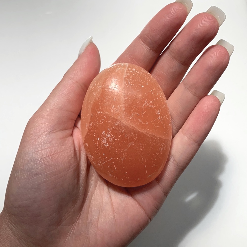 Selenite Palm Stone